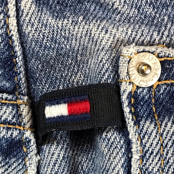 Tommy Jeans Mens Classic Y2K Vintage 2000s Blue Denim Faded Jean Shorts Size 36 - Picture 4 of 11